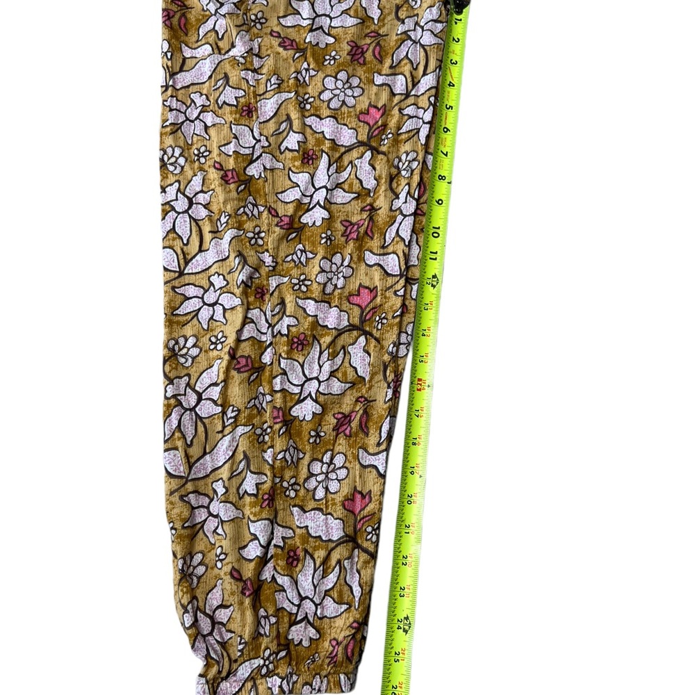 Aerie Yellow Smocked High Waisted Beach Pants Women's Size Medium - Picture 9 of 14